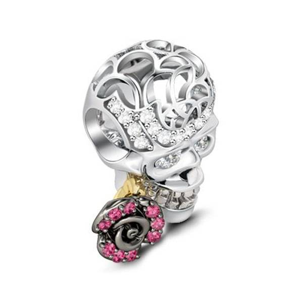 Gnoce "Skull Love Rose" charm